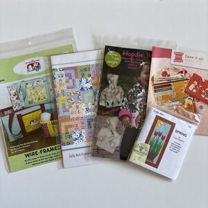 Quilting Patterns Lot of 5 - Tote, Baby Hoodie, Wallet, Quilt Wall‎ Art Patterns